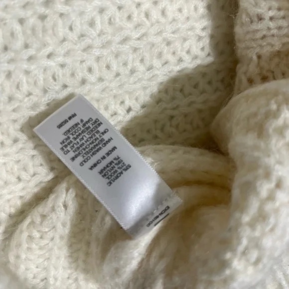 Express Cream Cable Knit Cowl Neck Sweater Wool Mohair Blend in XS - Picture 6 of 7